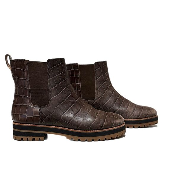 Madewell The Ivy Chelsea Boot in Croc Embossed Leather Size 8 - Picture 2 of 10